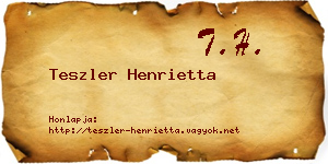 Teszler Henrietta névjegykártya